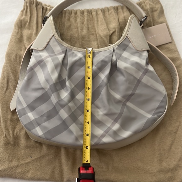 Burberry Ivory Beat Check Canvas Hobo Bag - Picture 7 of 9